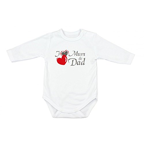 TupTam Conjunto de Ropa Bebés Body y Pantalones y Gorra, I Love Mamá y Papa Gris, 68