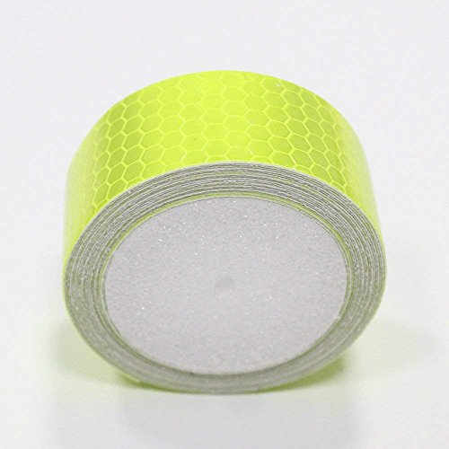 Tuqiang® Cinta Reflectante Adhesiva para Coche Moto Bicicleta Ropa Mochila Alta Intensidad Pegatina Autoadhesivo Seguridad Advertencia Cinta 3 Piezas Verde Fluorescente 3m x 2.5 cm