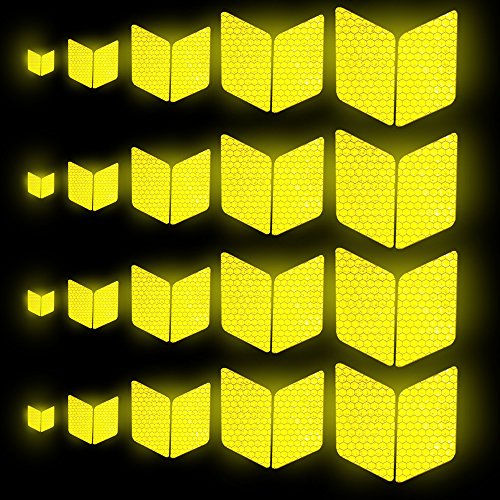 Tuqiang Forma de Diamante Cinta Reflectante Impermeable Pegatina para Silla de Ruedas Bastón Calzado Alta Visibilidad Cinta Adhesiva Reflectante 25 Piezas Amarillo