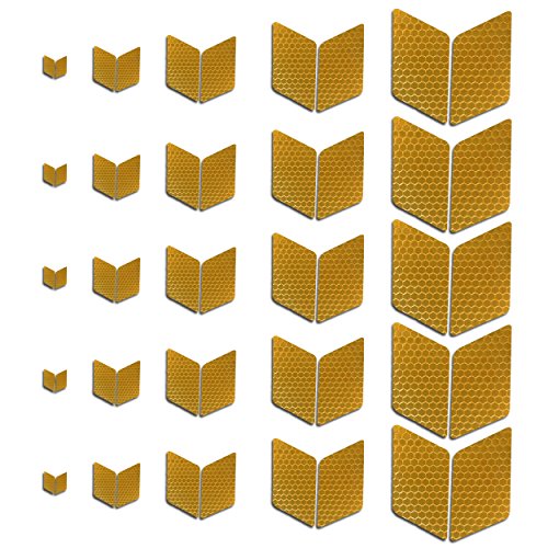 Tuqiang Forma de Diamante Cinta Reflectante Impermeable Pegatina para Silla de Ruedas Bastón Calzado Alta Visibilidad Cinta Adhesiva Reflectante 25 Piezas Amarillo