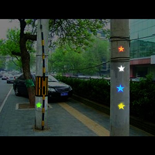 Tuqiang Forma de Estrella Cinta Reflectante Impermeable Pegatina para Silla de Ruedas Bastón Calzado Alta Visibilidad Cinta Adhesiva Reflectante 25 Piezas Amarillo