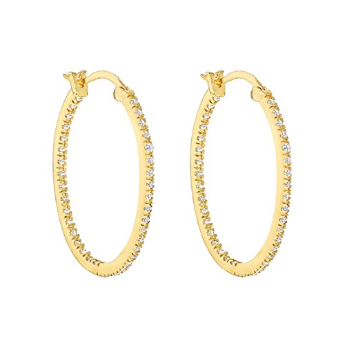 Tuscany Silver 8.95.0169 - Pendientes de plata bañada en oro de 9 quilates