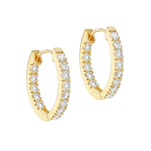 Tuscany Silver 8.95.0179 - Pendientes de plata bañada en oro de 9 quilates