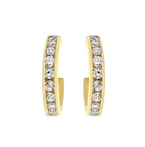 Tuscany Silver 8.95.0189 - Pendientes de plata bañada en oro de 9 quilates