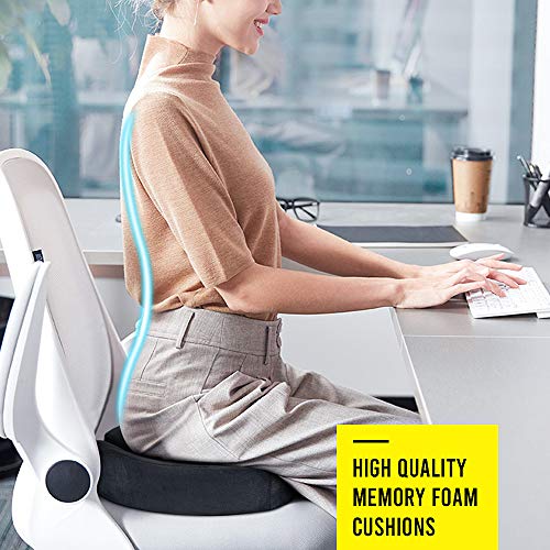 Tusscle Cojin coxis de Espuma de Memoria,cojin Silla Oficina de Gel,cojin coxis Ligero Adecuado para Silla de Oficina,automóvil,Silla de Ruedas y Escritorio.【Negro Ligero】