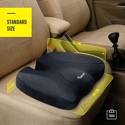 Tusscle Cojin coxis de Espuma de Memoria,cojin Silla Oficina de Gel,cojin coxis Ligero Adecuado para Silla de Oficina,automóvil,Silla de Ruedas y Escritorio.【Negro Ligero】