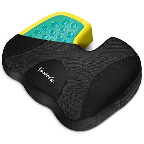 Tusscle Cojin coxis de Espuma de Memoria,cojin Silla Oficina de Gel,cojin coxis Ligero Adecuado para Silla de Oficina,automóvil,Silla de Ruedas y Escritorio.【Negro Ligero】