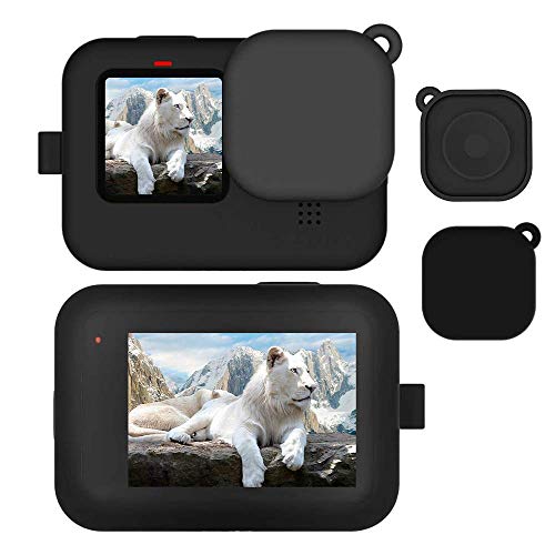 TUTUO Funda de Silicona para GoPro Hero 9 Black cámara de acción, Funda Protectora de Marco de Goma,Funda de Silicona Suave con cordón GoPro Hero 9 Accesorios Prevención de arañazos Anti-caída