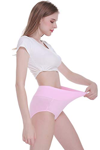 Tuuhaw Bragas para mujer, paquete de 5, braguitas, braga-faja, algodón, talle alto, transpirable Multicolor-2. M