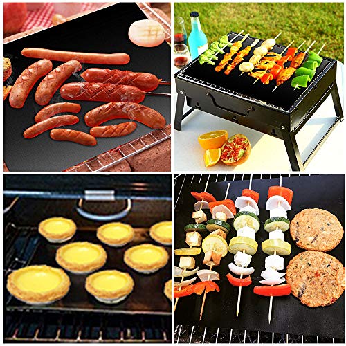 TWBEST Estera de Barbacoa， 8 Piezas Alfombrilla Reutilizable de Barbacoa Horno, Gas Carbón, Parrilla y Barbacoa Apto a Carne, Pescado y Verduras 40x33cm