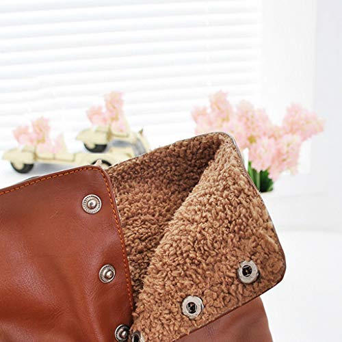 TWIFER Botas Altas para Mujer Botines para Mujer Tacón Ancho Boots otoño Invierno Zapatos Casuales Tacón Ancho Moda Fiestas Oficina Botas Antideslizante Cremallera Negro Café Rosado 35-41