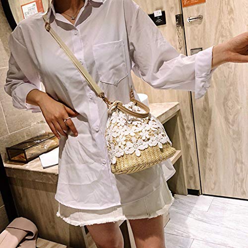 TWIFER Paja Funda Hombro Bolso Hecho a Mano Cuerda Funda Bolsa De Playa Bolsa de Bandolera Bolsos para mujer bolso shopper bolso de mano Bolsa de Mensajero de Paja