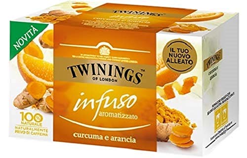 Twinings Infusiones - Cúrcuma y Naranja - Nuevas Infusiones Frutas y Hierbas sin Cafeína y 100% Naturales, Explosión de Sabor para Cualquier Momento del Día (40 Bustine)