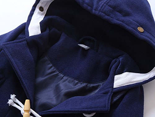 TXYSEFS - Niños Niñas Abrigo Acolchado con Capucha Botones Trenca Chaqueta de Invierno Calentito Elegante Infantil Encapuchado Coat for Boys Kids - 3-4 Años - Azul