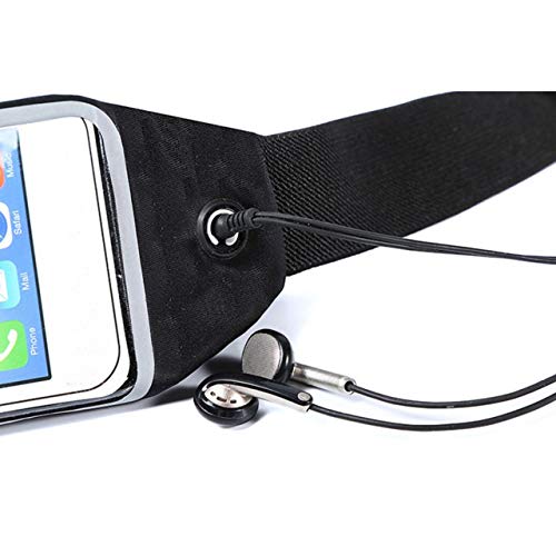 TY-002 Bolsa Deportiva Bolsa de Cintura para Correr Correr Bolsa de Ciclismo portátil Impermeable Bolsa de cinturón antirrobo para teléfono al Aire Libre (Negro) Jasnyfall
