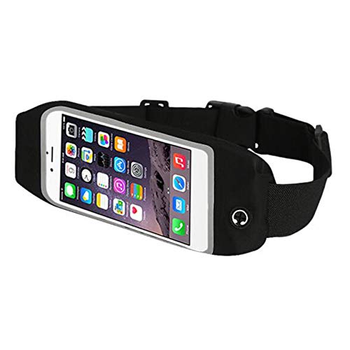 TY-002 Bolsa Deportiva Bolsa de Cintura para Correr Correr Bolsa de Ciclismo portátil Impermeable Bolsa de cinturón antirrobo para teléfono al Aire Libre (Negro) Jasnyfall