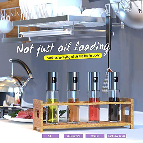 TYSO Dispensador de pulverizador de Aceite, [2 Pack] 100 ML Rociador de Aceite, Inoxidable Botella de Vidrio para cocinar/Ensalada/Hornear Pan/BBQ/Cocina
