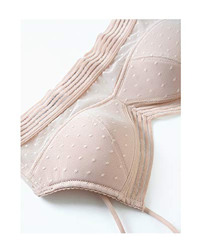 TZJ 2pcs Sujetador de elevación con Confort en la Parte Baja de la Espalda, Sujetador inalámbrico con Espalda en Forma de U para Mujeres (Negro + Piel, L)