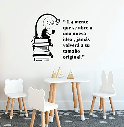 tzxdbh Cita en español calcomanía de Pared para el Cuarto de niños Grande Little Boy Libro de Lectura de Vinilo Pegatinas de Pared para Habitaciones de niños Casa Decorat 54x42 cm