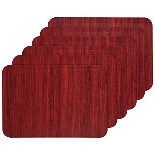 U'Artlines Juegos de 6 Manteles Individuales,Rojo Manteles Individuales Navidad Salvamantele Individuales Lavables de Resistente al Calor Antimanchas Impermeable