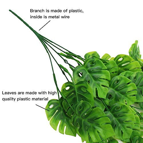 UBERMing 2 Piezas Artificial Hiedra Planta Plastico Hojas de Monstera Artificiales Falsa Planta Colgante de Plastica Vid para Pared Exterior Interior Jardín Balcon Cesta Boda Deco