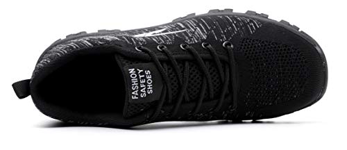 Ucayali Zapatillas de Seguridad Mujer Zapatos de Trabajo con Punta de Acero Calzado Protección Laboral Deportivos - Ultraligeras Transpirables y Cómodas, Negro 40
