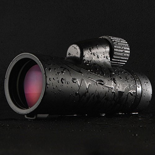 Ueasy - Monocular para observación de aves, impermeable de alta potencia con correa lateral de mano, trípode (12 x 50 cm)  c