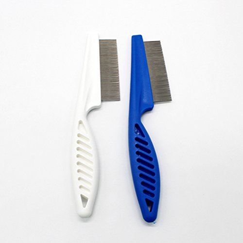 UEETEK Cepillo para Mascotas Perros y Gatos Pulgas y piojos Peine Cepillo de Limpieza de Mascotas (Blanco)