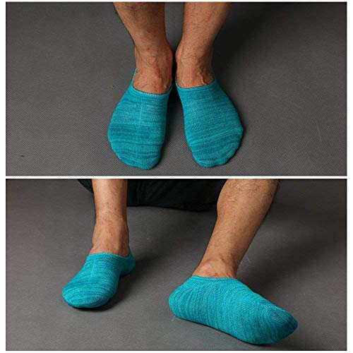 Ueither Calcetines de hombre antideslizantes de algodón de corte bajo (Tamaño: 38-44, Color 3 (6 pares))