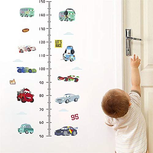 ufengke Coches Gráficos de Crecimiento Let's Race Vinilos Extraíble Altura Pegatinas de Pared para Habitación de Niños Sala de Estar del Dormitorio