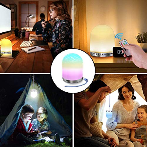 Ufun LED Luz Nocturna Infantil Vistoso Lámpara de Mesa USB Recargable Lámpara mesilla de Noche RGB+LED Luz de Nocturna, Portátil Lámpara Mesita Noche LED Lámpara de Tabla,Para Niños Habitación