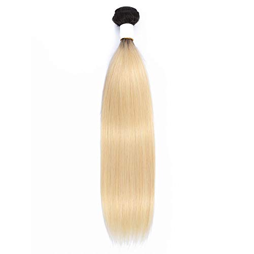 Ugeat 100g Ombre Pelo con Extensiones 100 Naturales Cabello Humano 55cm De Negro Para Blanquear Rubio Human Hair Weft #1B/613