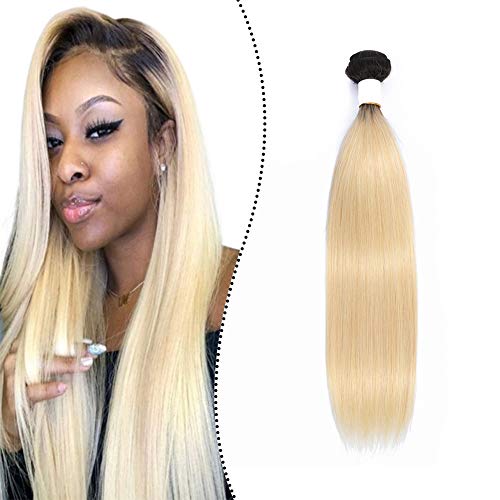 Ugeat 100g Ombre Pelo con Extensiones 100 Naturales Cabello Humano 55cm De Negro Para Blanquear Rubio Human Hair Weft #1B/613