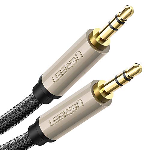 UGREEN Cable de Audio Estéreo HiFi Cable Jack 3.5MM Nylon Trenzado Calidad de Sonido Impecable para Radio del Coche, Reproductor, Radiocasete, Altavoces de Casa, Auricular, Equipo de Música,1Metros