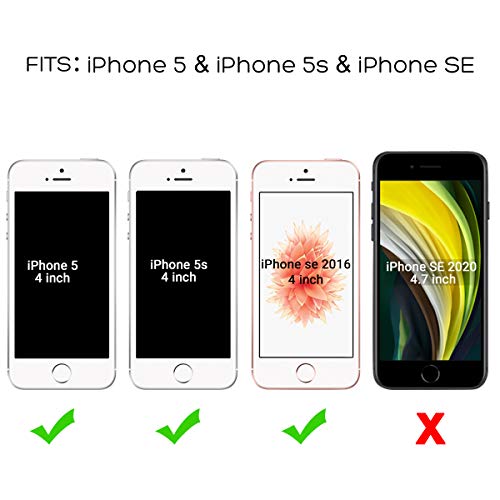 ULAK Funda para iPhone SE 2016, iPhone 5/5S Capa 3 en 1 híbrido Case Resistente a Prueba Golpes Dura Cubierta Trasera Shock Absorbente TPU Parachoques Caso para Apple iPhone 5/5S/SE - Negro
