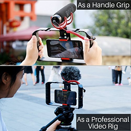 Ulanzi U Rig Pro Smartphone Video Rig, iPhone Filmmaking Case Case Phone Video Stabilizer Grip Soporte de trípode para Videomaker Film-maker Videographer para iPhone X 8 Plus Sumsang