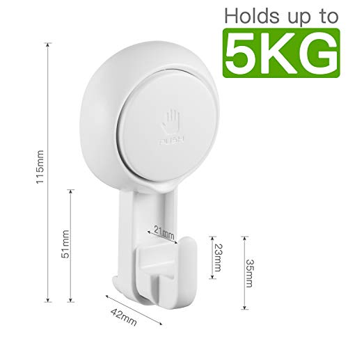 Ulinek 6 Piezas Ganchos Ventosa Super Fuerte para Pared Baño Cocina, Colgador Ventosa MAX 5KG Toallero Perchero Ganchos para Colgar Llaves Abrigos Ropa Bolsos Ducha, Transparente