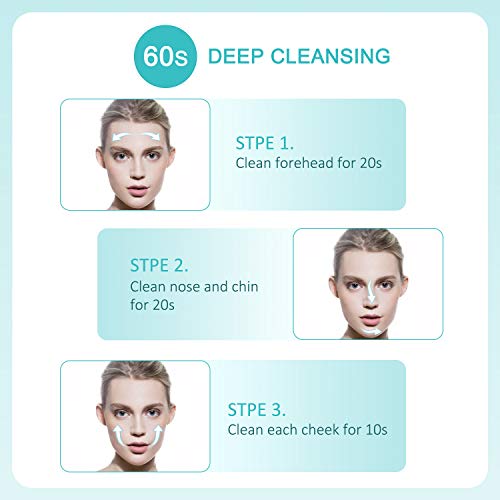 Ultrasónico Cepillo Limpiador Facial - Liberex Portátil Cepillo Facial Recargable, 3 Cabezales de Edición Nueva, Recordatorio Inteligente, Carga Inalámbrica, Exfoliante y Masaje (Verde)