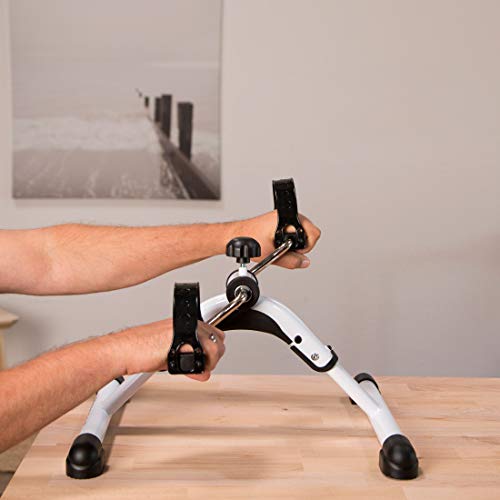 Ultrasport Minibicicleta estática para el entrenamiento de brazos y piernas, pedalina para musculación y resistencia, resistencia ajustable, para el hogar o la oficina