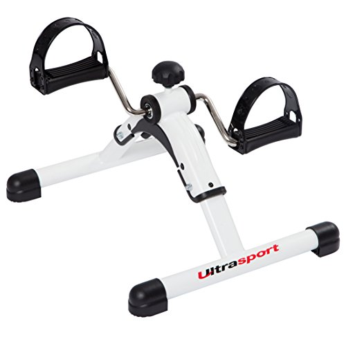 Ultrasport Minibicicleta estática para el entrenamiento de brazos y piernas, pedalina para musculación y resistencia, resistencia ajustable, para el hogar o la oficina