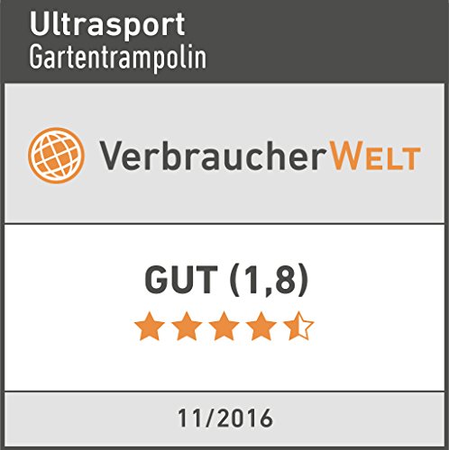 Ultrasport Uni-Jump Cama elástica de Jardín, Certificación Tüv Nord/GS, Red de Seguridad, Postes Acolchados y Cubierta del Borde, Resistente a la Intemperie, Unisex Niños, Azul, 305cm