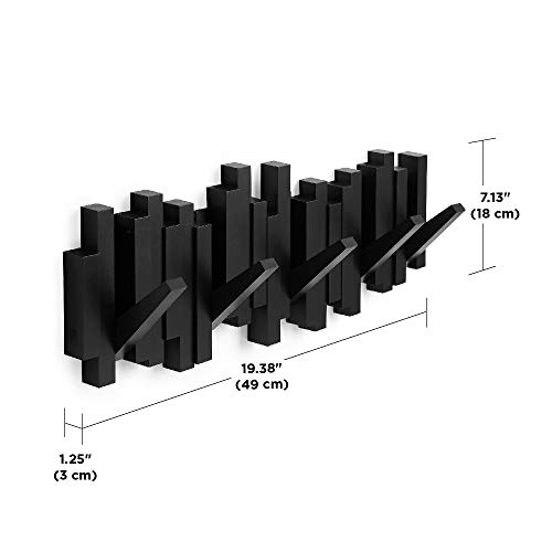 Umbra 318211-040 Perchero decorativo de pared Sticks Negro