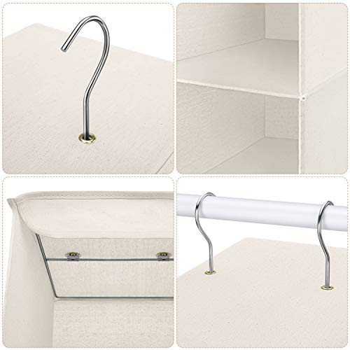 UMI. by Amazon - Organizador para Armario de 3 Niveles con Sporte de Metal, Estantería de Tela Colgante, Organizador de Ropa para Armario, Beige
