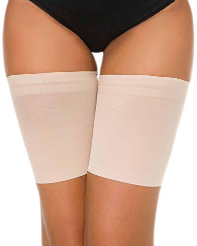 UMIPUBO Bandas Elásticas elástico Muslo Anti-Chafing Bandas para Hombre y Mujer– Evitar roce (B:58-63cm, Beige)