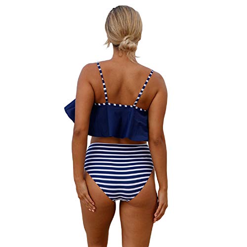 UMIPUBO Conjunto de Bikini Mujer Top Flounce Bikini Verano Sexy Traje de Baño Bikini Flexiones Volantes Correas de Espagueti Bañador