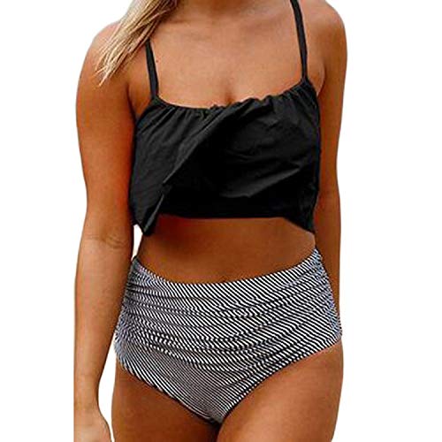 UMIPUBO Conjunto de Bikini Mujer Top Flounce Bikini Verano Sexy Traje de Baño Bikini Flexiones Volantes Correas de Espagueti Bañador