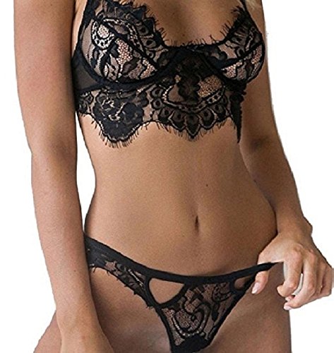 UMIPUBO Mujer Ropa Interior Ropa de Dormir Conjunto Sexy Lencería Escotado por Detrás Lace Lenceria Erotica Babydoll (X-Large, Negro)