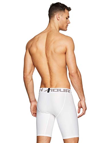 Under Armour Heatgear Long Compression Pantalón De Compresión, Hombre, Blanco (White/Graphite 100), XL