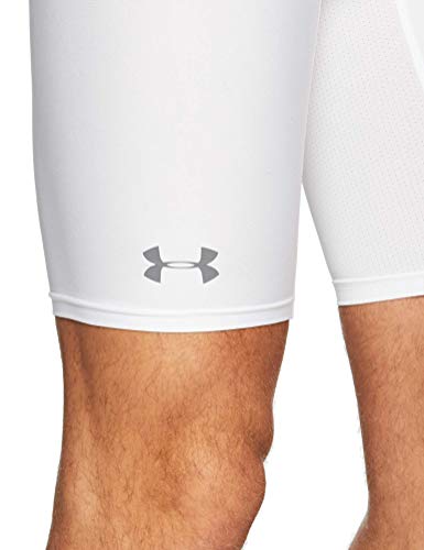 Under Armour Heatgear Long Compression Pantalón De Compresión, Hombre, Blanco (White/Graphite 100), XL