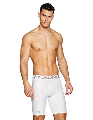 Under Armour Heatgear Long Compression Pantalón De Compresión, Hombre, Blanco (White/Graphite 100), XL